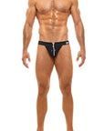 MODUS VIVENDI ZIPPER TANGA BRIEF BLACK