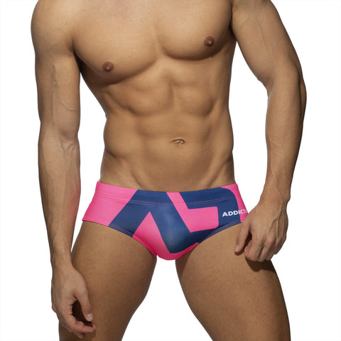ADDICTED EXTRA-LARGE AD LOGO SWIMWEAR BRIEF FUSCHIA