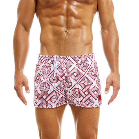 MODUS VIVENDI GORDIAN KNOT JOGGING CUT SWIM SHORTS WINE