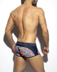 ES COLLECTION FLORAL-MESH TRUNK NAVY