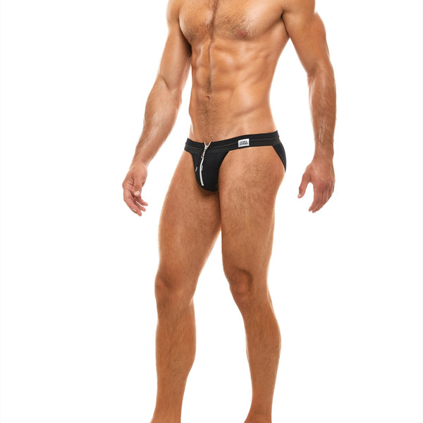 MODUS VIVENDI ZIPPER TANGA BRIEF BLACK