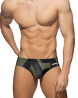 ADDICTED EXTRA-LARGE AD LOGO SWIMWEAR BRIEF KHAKI