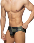 ADDICTED EXTRA-LARGE AD LOGO SWIMWEAR BRIEF KHAKI