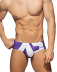 ADDICTED EXTRA-LARGE AD LOGO SWIMWEAR BRIEF VIOLET