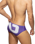 ADDICTED EXTRA-LARGE AD LOGO SWIMWEAR BRIEF VIOLET