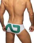 ADDICTED EXTRA-LARGE AD LOGO SWIMWEAR BRIEF WHITE