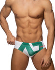 ADDICTED EXTRA-LARGE AD LOGO SWIMWEAR BRIEF WHITE