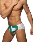 ADDICTED EXTRA-LARGE AD LOGO SWIMWEAR BRIEF WHITE