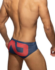 ADDICTED EXTRA-LARGE AD LOGO SWIMWEAR BRIEF NAVY