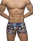 ADDICTED COMIC SWIMWEAR SHORTS BLACK