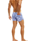 MODUS VIVENDI GORDIAN KNOT JOGGING CUT SWIM SHORTS COBALT