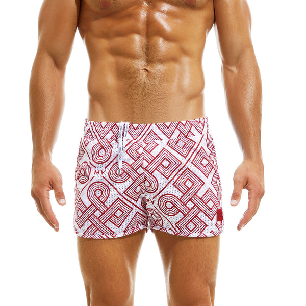 MODUS VIVENDI GORDIAN KNOT JOGGING CUT SWIM SHORTS WINE