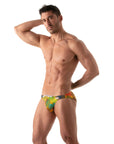 TOF PARIS FLORAL SWIM BIKINI BRIEFS YELLOW