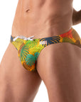 TOF PARIS FLORAL SWIM BIKINI BRIEFS YELLOW