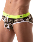 TOF PARIS ICONIC SWIM BRIEFS CAMO KHAKI