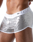 TOF PARIS STAR MINI SHORTS SILVER