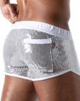 TOF PARIS STAR MINI SHORTS SILVER