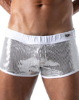 TOF PARIS STAR MINI SHORTS SILVER