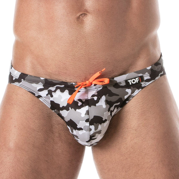 TOF PARIS ICONIC SWIM BIKINI BRIEFS CAMO GREY