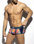 ES COLLECTION FLORAL-MESH TRUNK NAVY